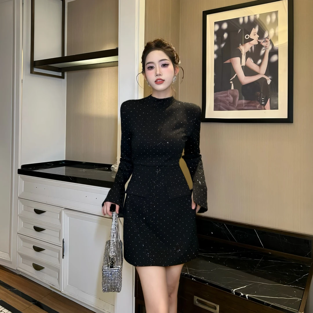 【时时原创】气质简约时尚显瘦修身优雅名媛轻奢连衣裙21555/21624