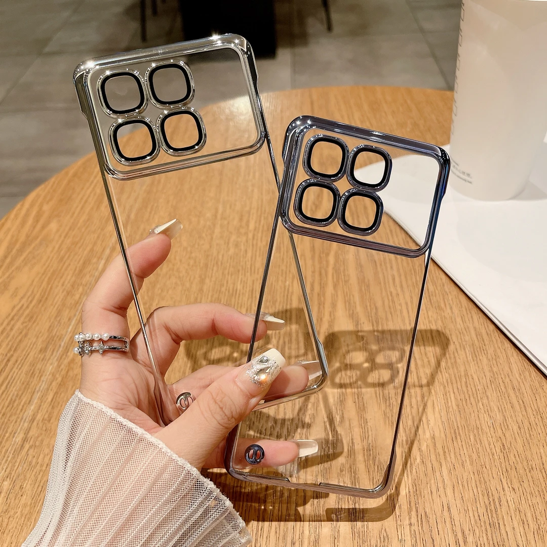 适用红米k70至尊版手机壳电镀无边框红米k70至尊版超薄透明保护壳