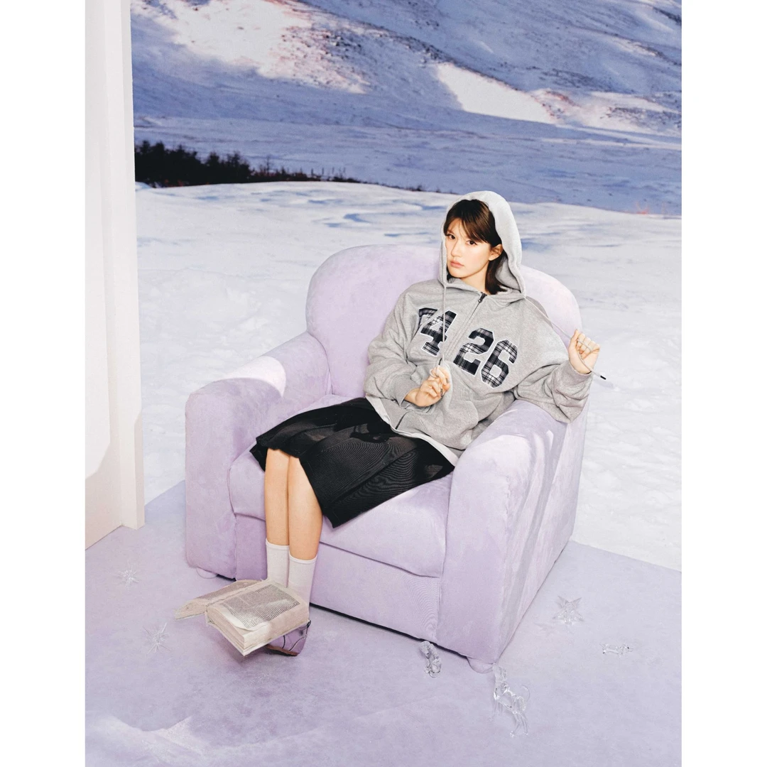 F426<赵露思同款>大LOGO贴布绣开衫卫衣连帽秋冬外套合集 5441