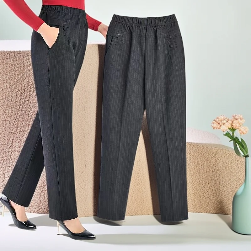 中老年妈妈加绒40岁花纹棉裤深裆气质女装老太太奶奶长裤厚款绒裤