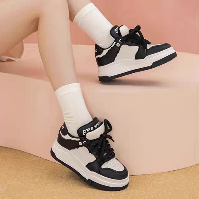 ZODNNO学生熊猫板鞋厚底休闲百搭运动面包鞋新疆包邮322 3179R