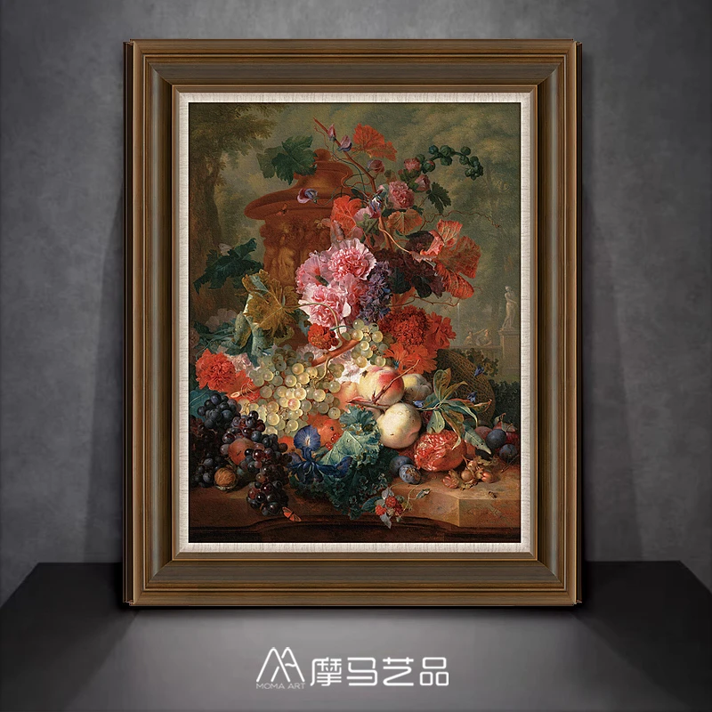 摩马艺品雷切尔·勒伊斯 《瓶中的花2》现代手绘挂画高清原作油画