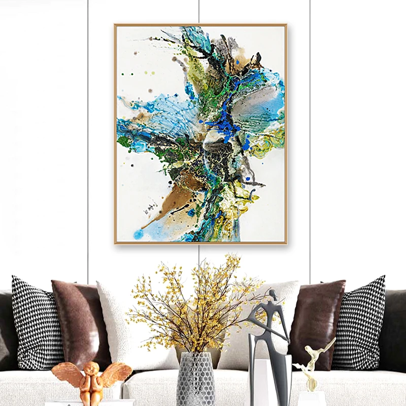 摩马艺品 大自然和声 雷双 简约 抽象油画 装饰画 挂画 原作版画