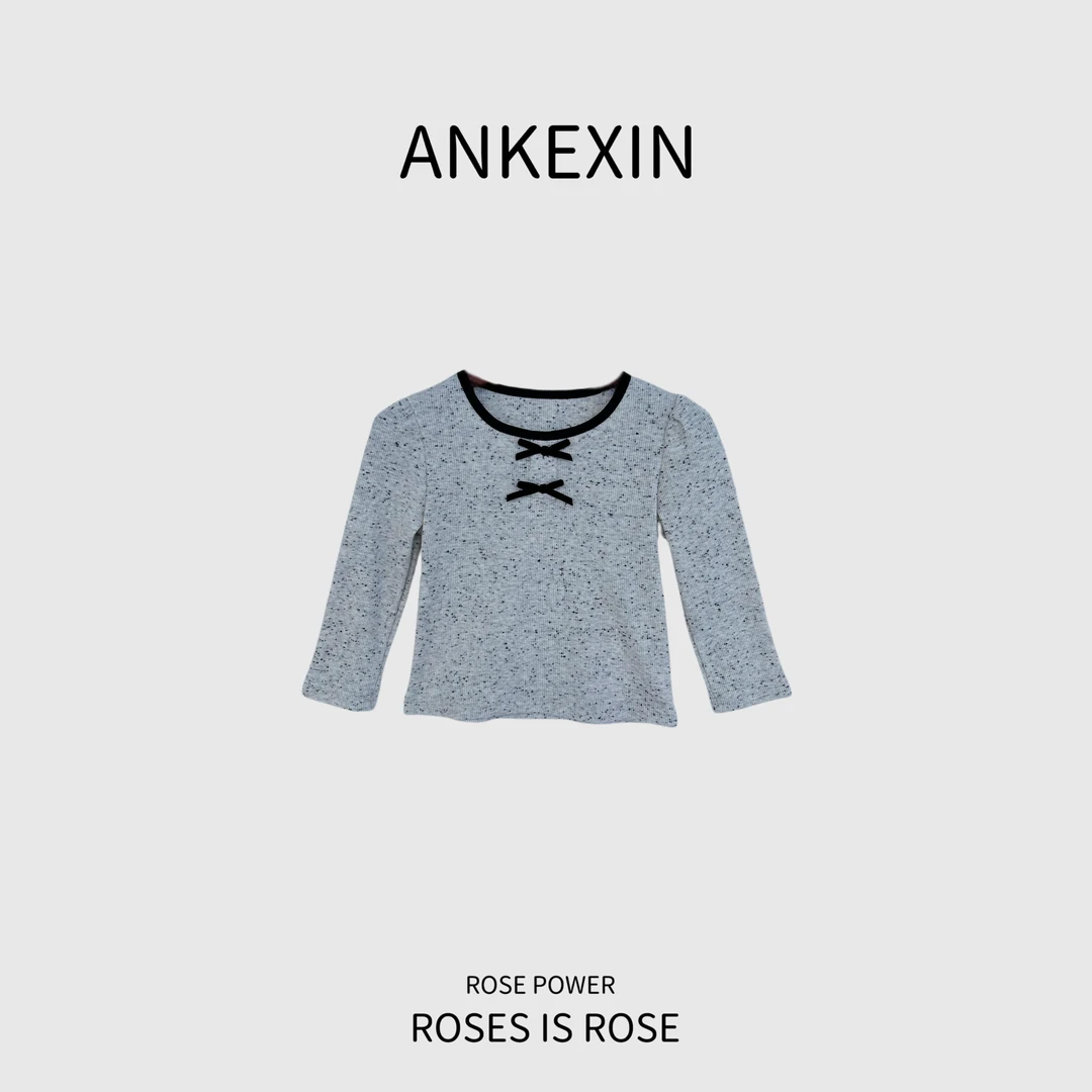 安可馨     秋款女童韩版长袖灰色T恤      M211      不做了