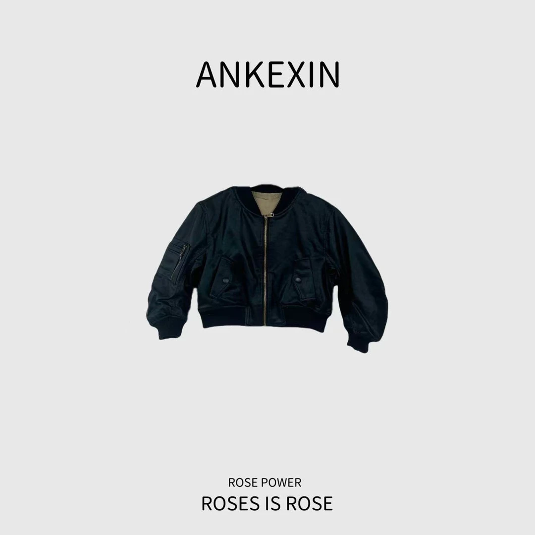 安可馨     秋款女童黑色皮外套      4640   [定向】