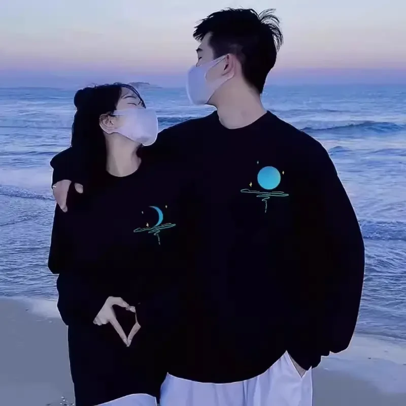 仓石一树潮牌不一样情侣卫衣男春秋冬新款高级感加绒宽松圆领上衣