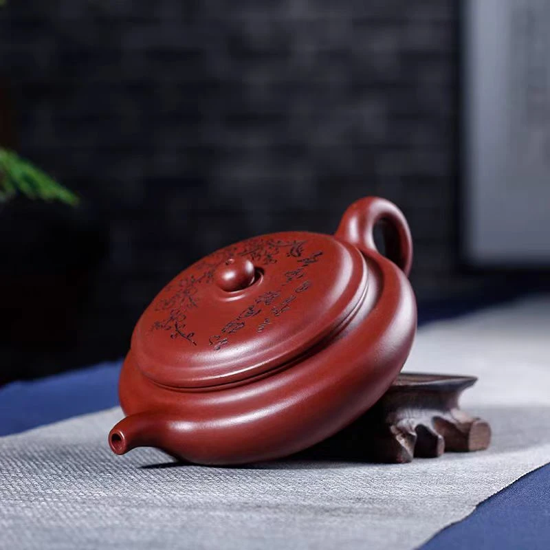 大红袍梅花扁仿古（淼） 手制仿古壶
