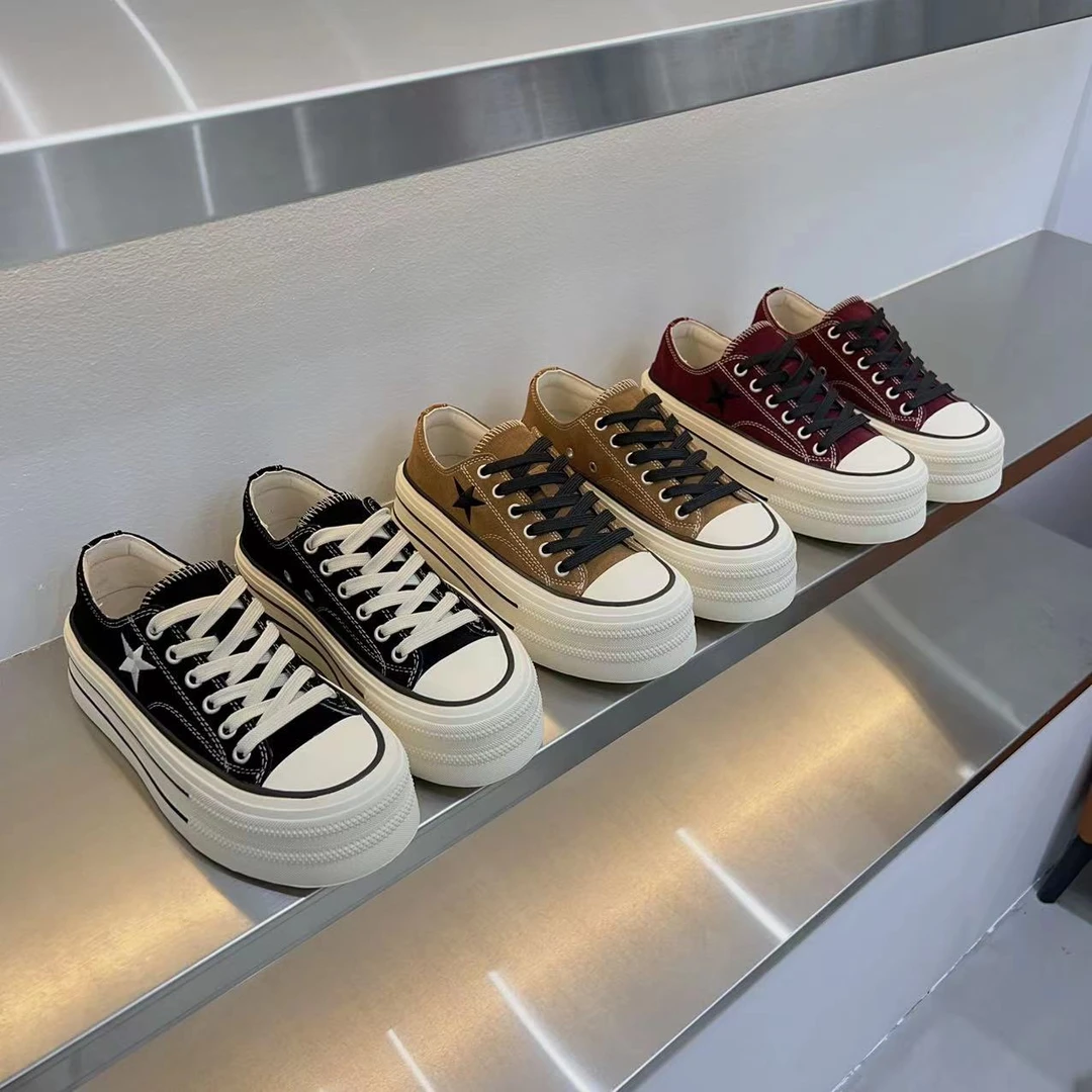 2024秋季新款厚底匡家系带真皮百搭板鞋