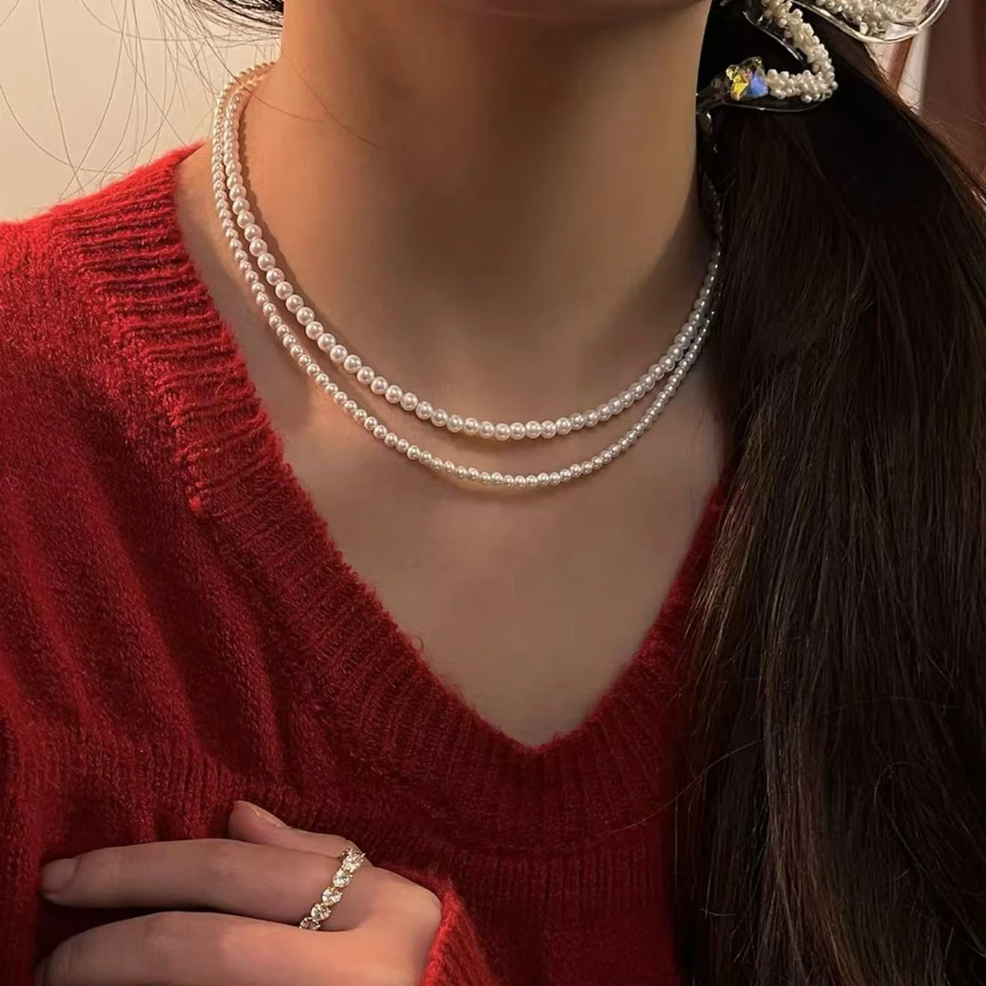 专场925银3-5mm经典正圆时尚极光小米珠40+5公分