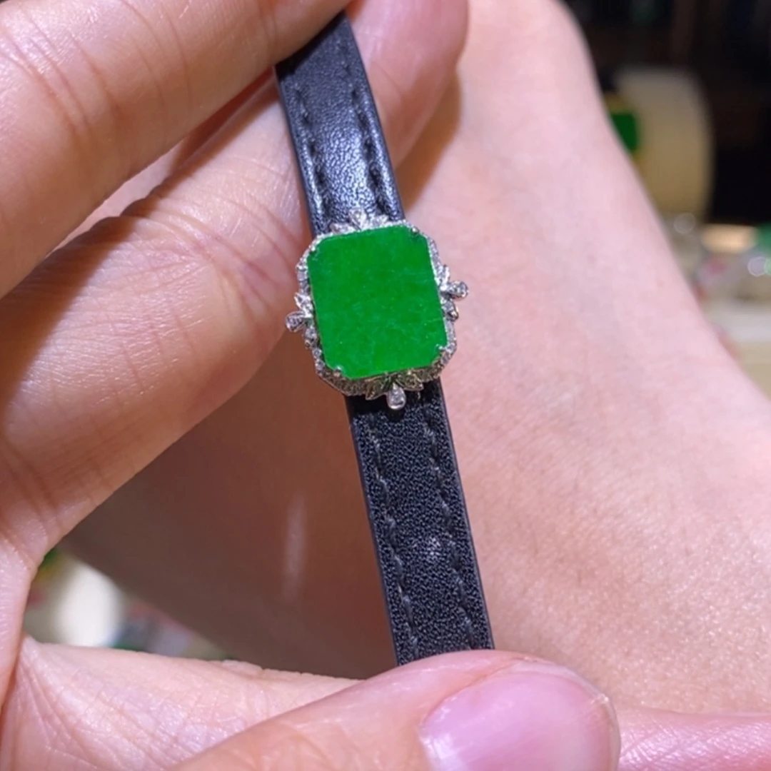 【闪购商品】翡翠手链18K金镶嵌天然A货翡翠