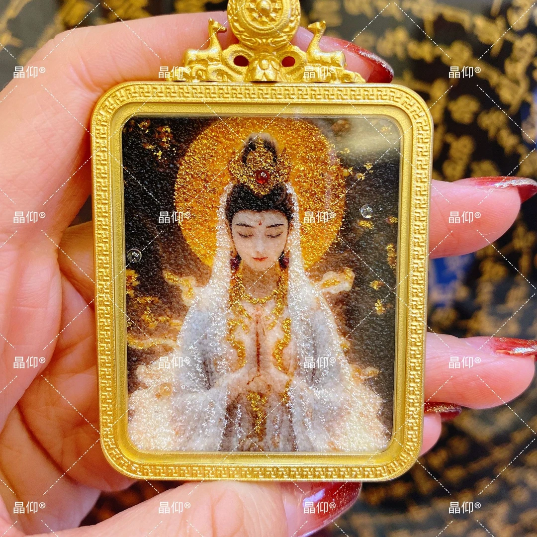 晶仰 合金吊坠TK-031白衣观妈妈纯手绘壳唐卡