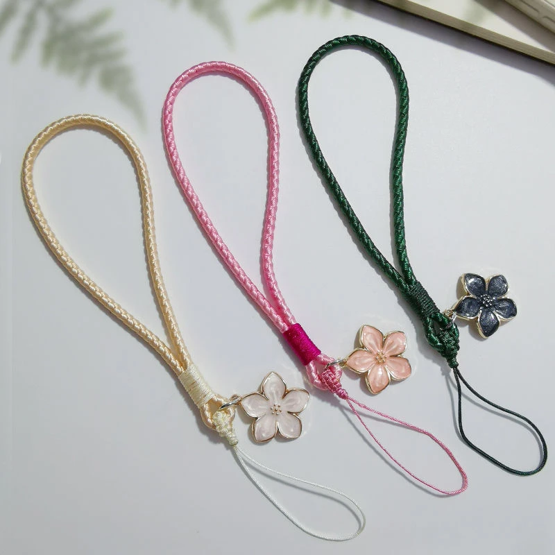 清新文艺手机挂绳短款手机壳手腕手工编织古风吊坠U盘手绳钥匙扣