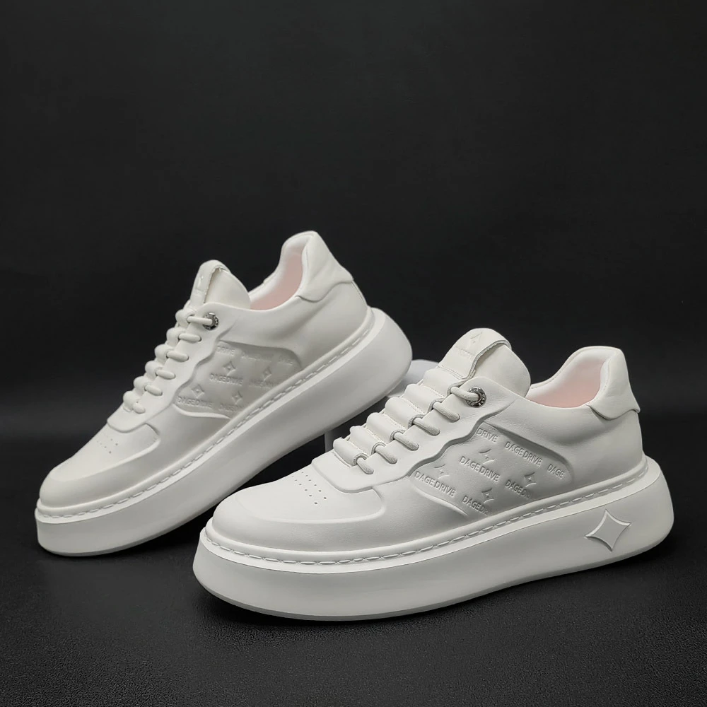 休闲男鞋小白鞋男高端板鞋男款潮鞋欧洲站百搭男生鞋子真皮增高鞋