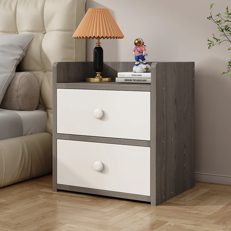 床头柜卧室家用收纳柜现代简约储物柜仿实木大容量小型迷你置物柜