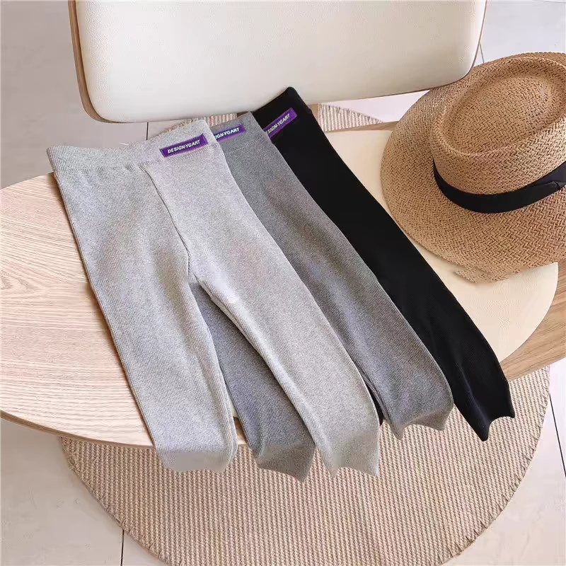 儿童一体绒裤子2024秋冬新款女童弹力小脚裤宝宝加绒休闲打底裤