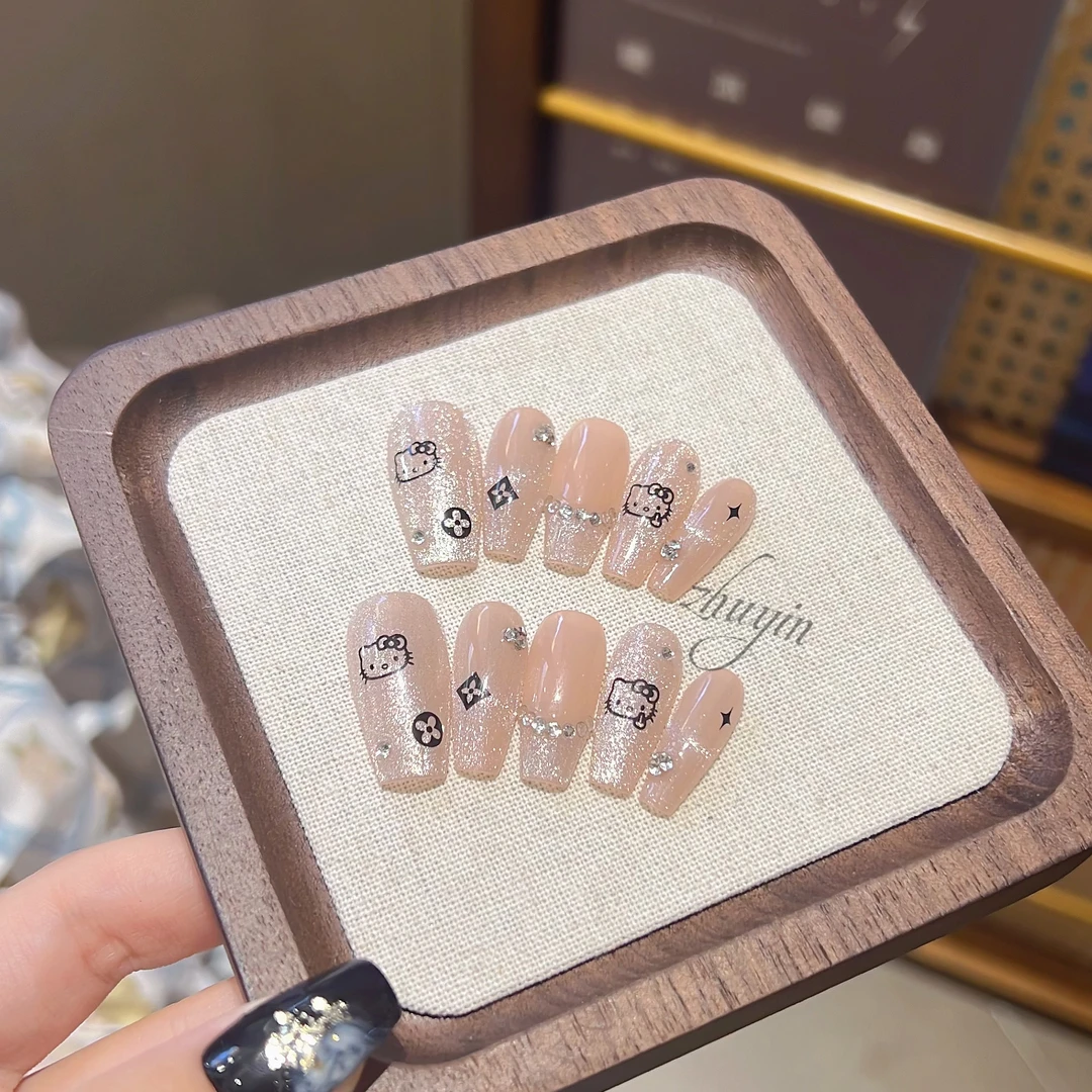 【猫眼kitty】祝音定制手工穿戴甲手猫眼穿戴式美甲小红书同款