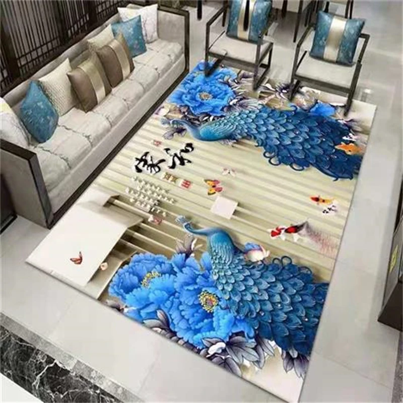 背景墙中式家用客厅沙发卧室玄关书房长方形地毯