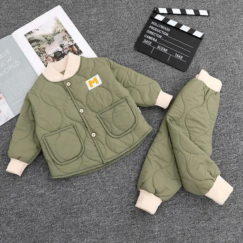 棉服套装男女宝宝棉衣棉裤休闲套装家居服户外两件套舒适款外套