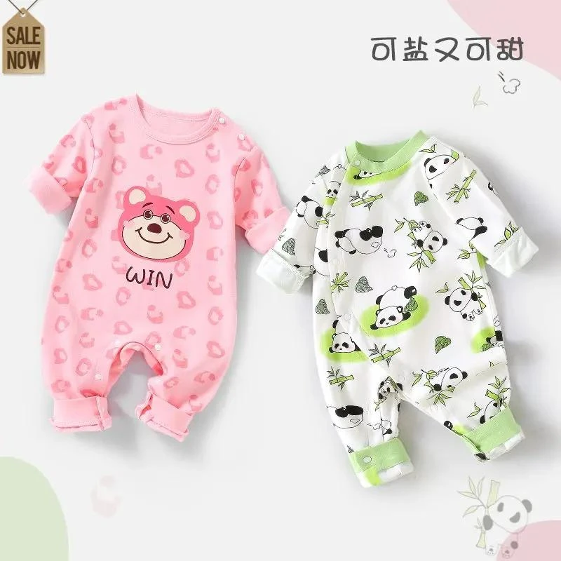 婴儿连体衣秋冬打底长袖超萌外出爬服男女宝宝哈衣新生儿