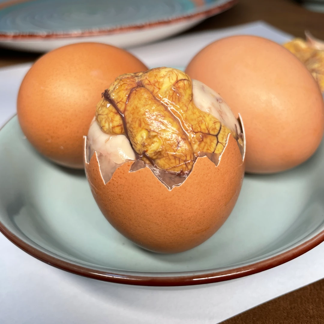 新鲜即食活珠子营养五香味鸡胚钢化喜蛋毛鸡蛋活珠子开袋即食毛蛋