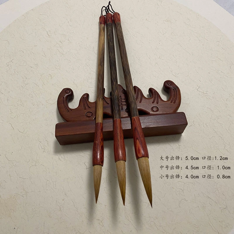 [麻竹笔杆] 出锋5.0 3.5cm 纯狼毫中楷毛笔隶书篆书 行书国画书法