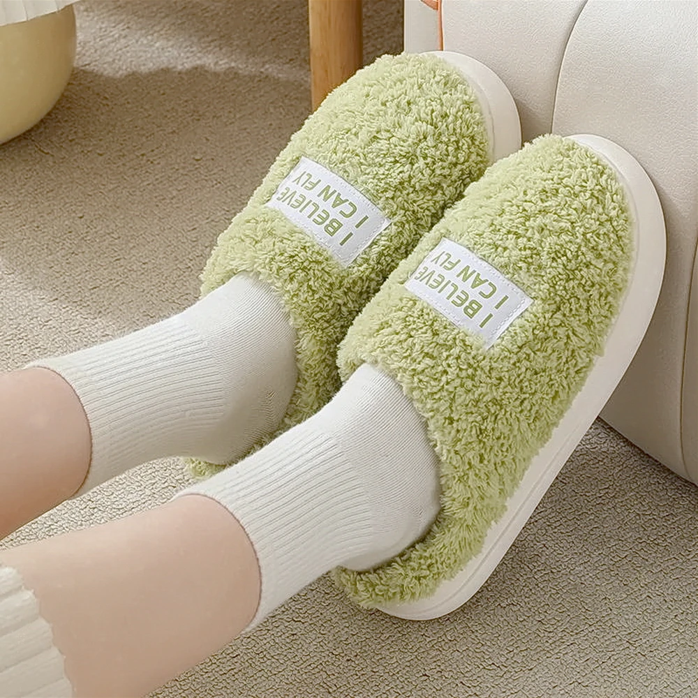 秋冬保暖拖鞋室内室外厚底柔软棉拖居家冬季防滑毛绒男女居家情侣