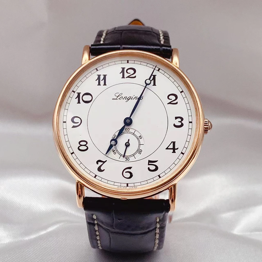95新 Longines/浪琴 正品/经典复刻系列/自动机械18k金男表38.5mm