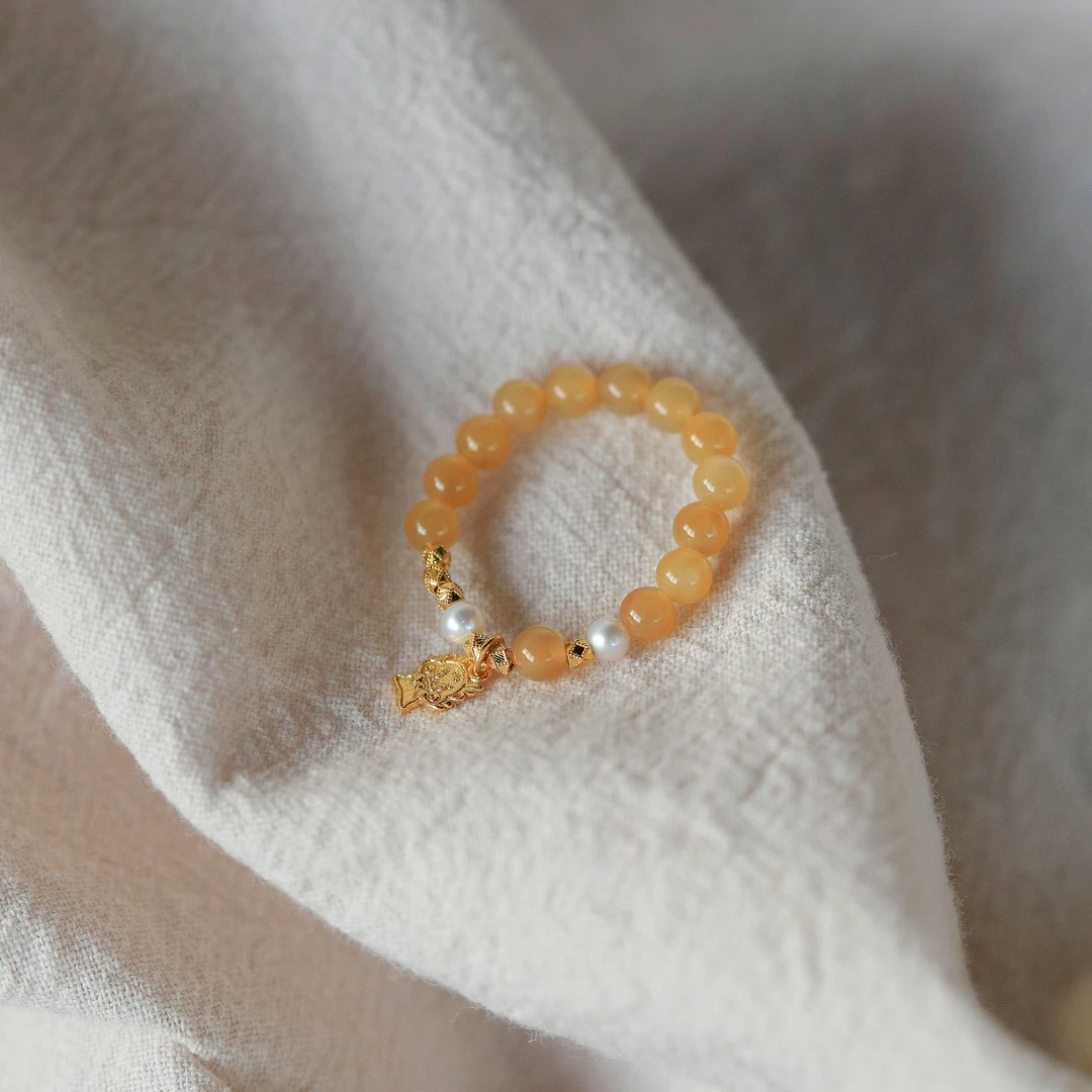 【18K金】宝宝龙糖玉珍珠戒指￥【山木集】