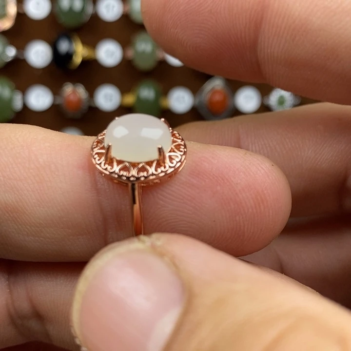 和田玉（白玉）戒指合金