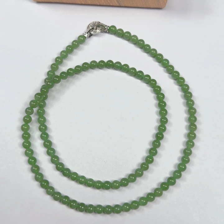 碧玉6mm冰阳绿毛衣链