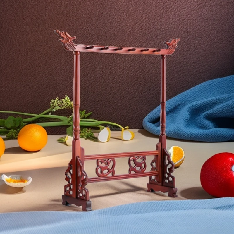 微瑕花梨木龙头笔架12针笔架文房四宝书法用品