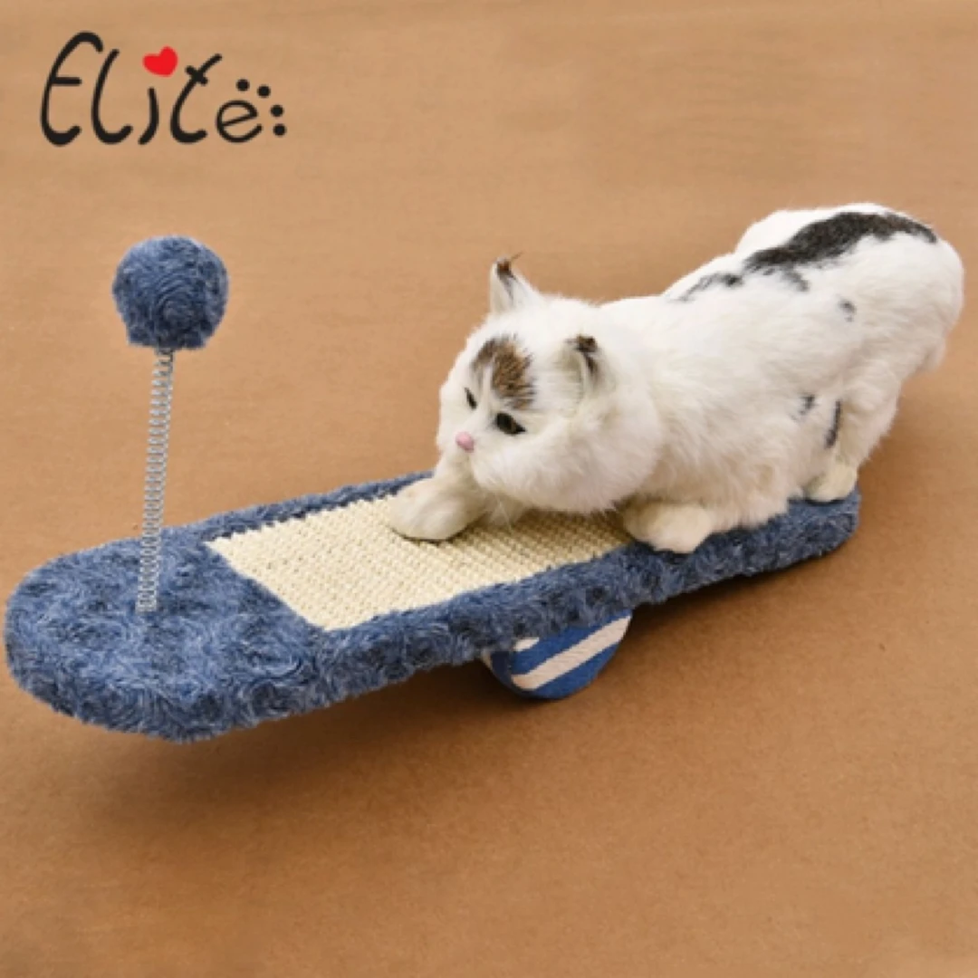 新款伊丽小猫台 猫抓板 跷跷板宠物猫咪玩具 蓝色剑麻宠物猫咪磨爪 宠物用品