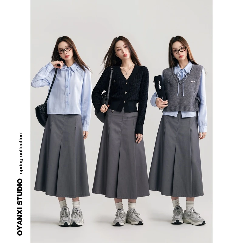 【OYANXI！清清！】CY234427蓝色鸢尾衬衫