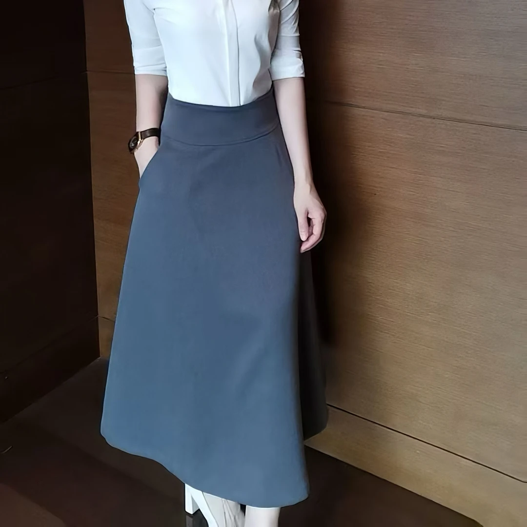 柏澜慧琳【秋季新款赫本群】优雅半裙显瘦气质洋气时尚高腰YG24091-