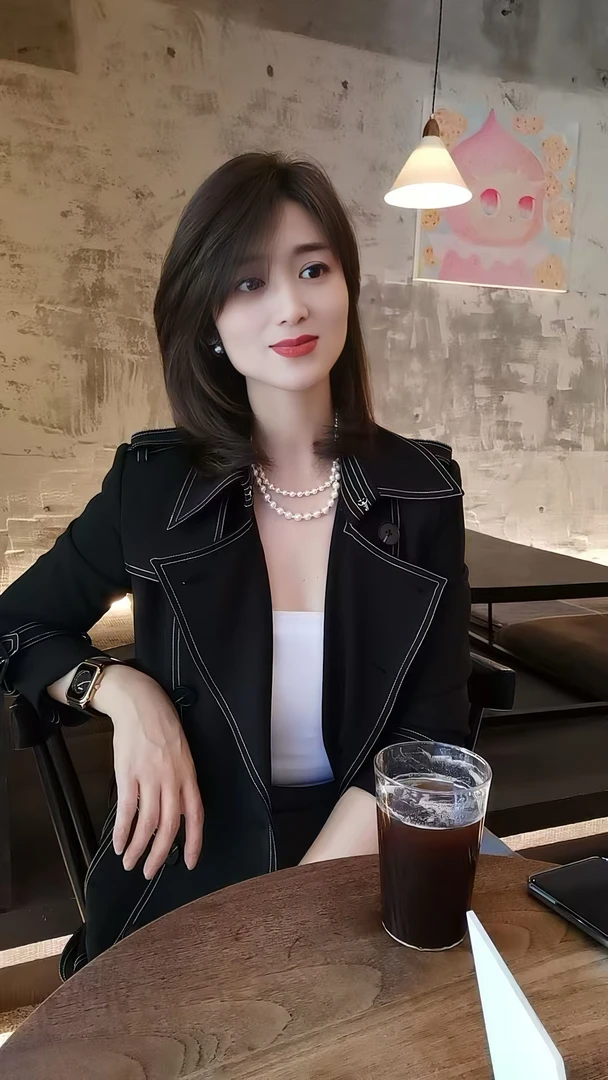柏澜慧琳定制【明线定制风衣】衣服黑色收腰中长款洋气YG24082-