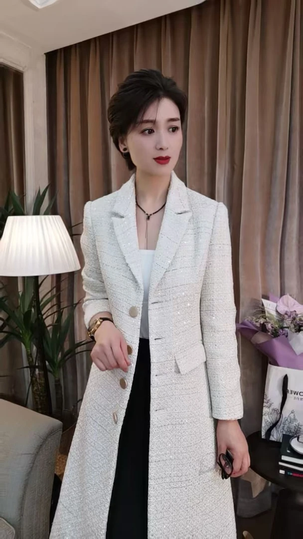 柏澜慧琳定制【通勤亮片大衣】小香风气质网红轻奢时尚YG24079-