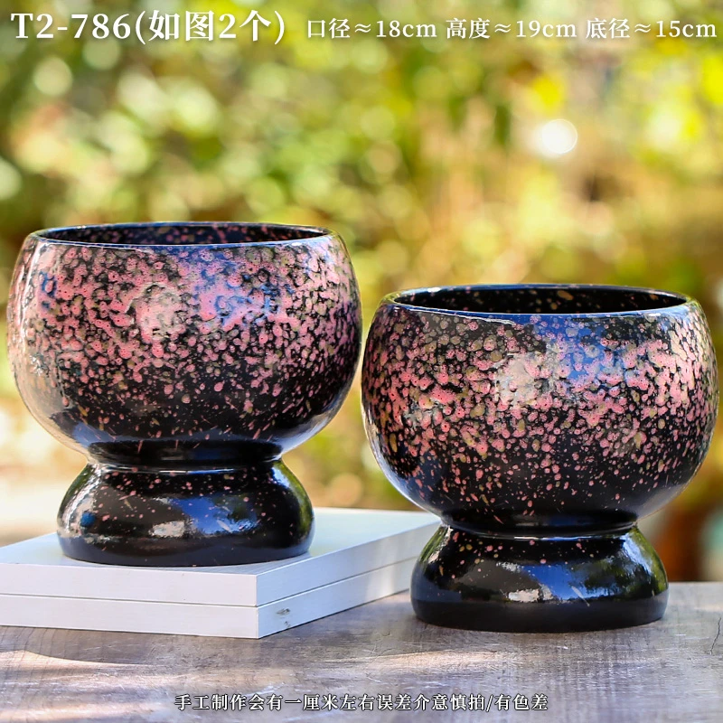 T2-786宜兴粗陶大号花盆室内发财多肉盆蝴蝶兰盆吊兰绿植大盆