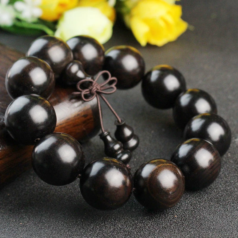黑檀手串2.0黑黄檀紫光檀木佛珠手链檀香乌木男女情侣木质文玩
