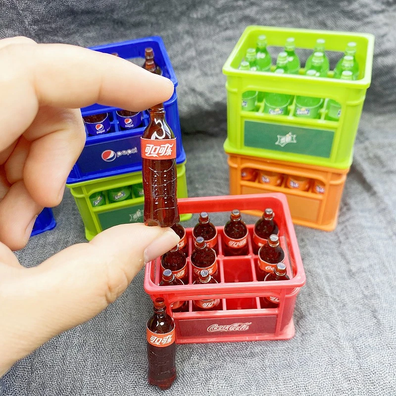 迷你食玩仿真玩具饮料瓶子啤酒框场景小摆件