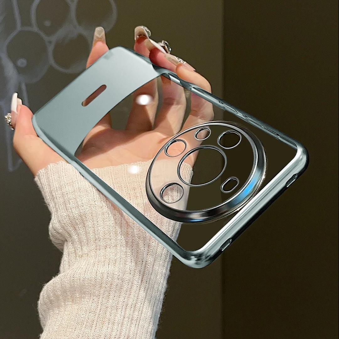 适用华为mate60pro手机壳电镀哑光透明mate60全包防摔pc硬壳