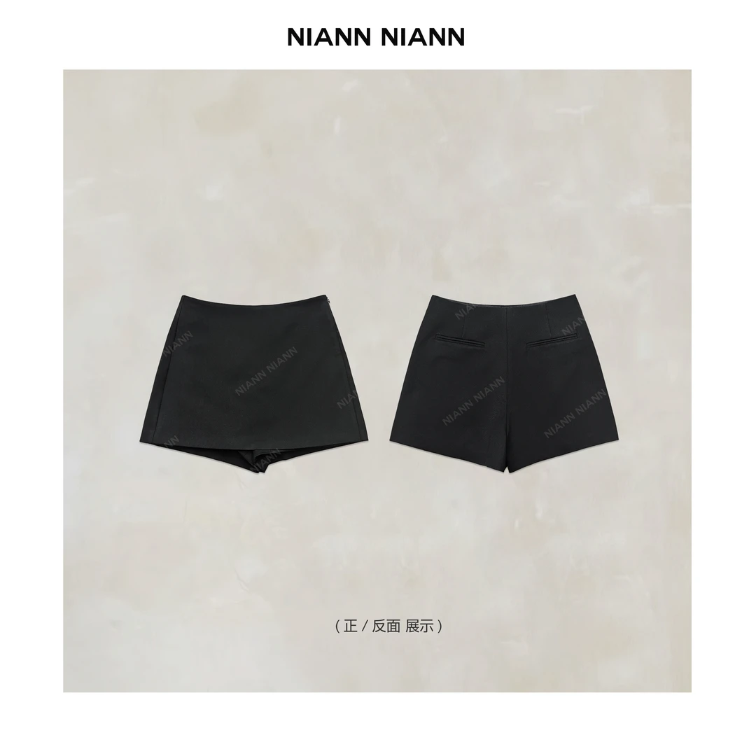 NiannNiann 春夏款新品小众设计女装高级感气质西装短裤15080