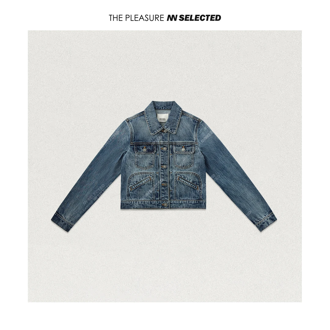 NiannNiann 复古全棉水洗蓝调质感正肩夹克小迪牛仔外套 14181