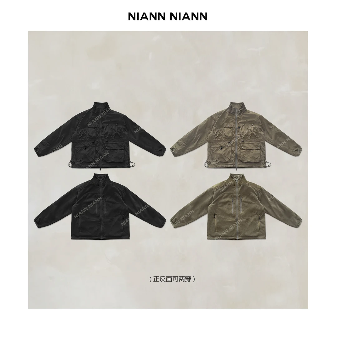 NiannNiann 小众女装经典工装防风户外冲锋两面穿外套 15030