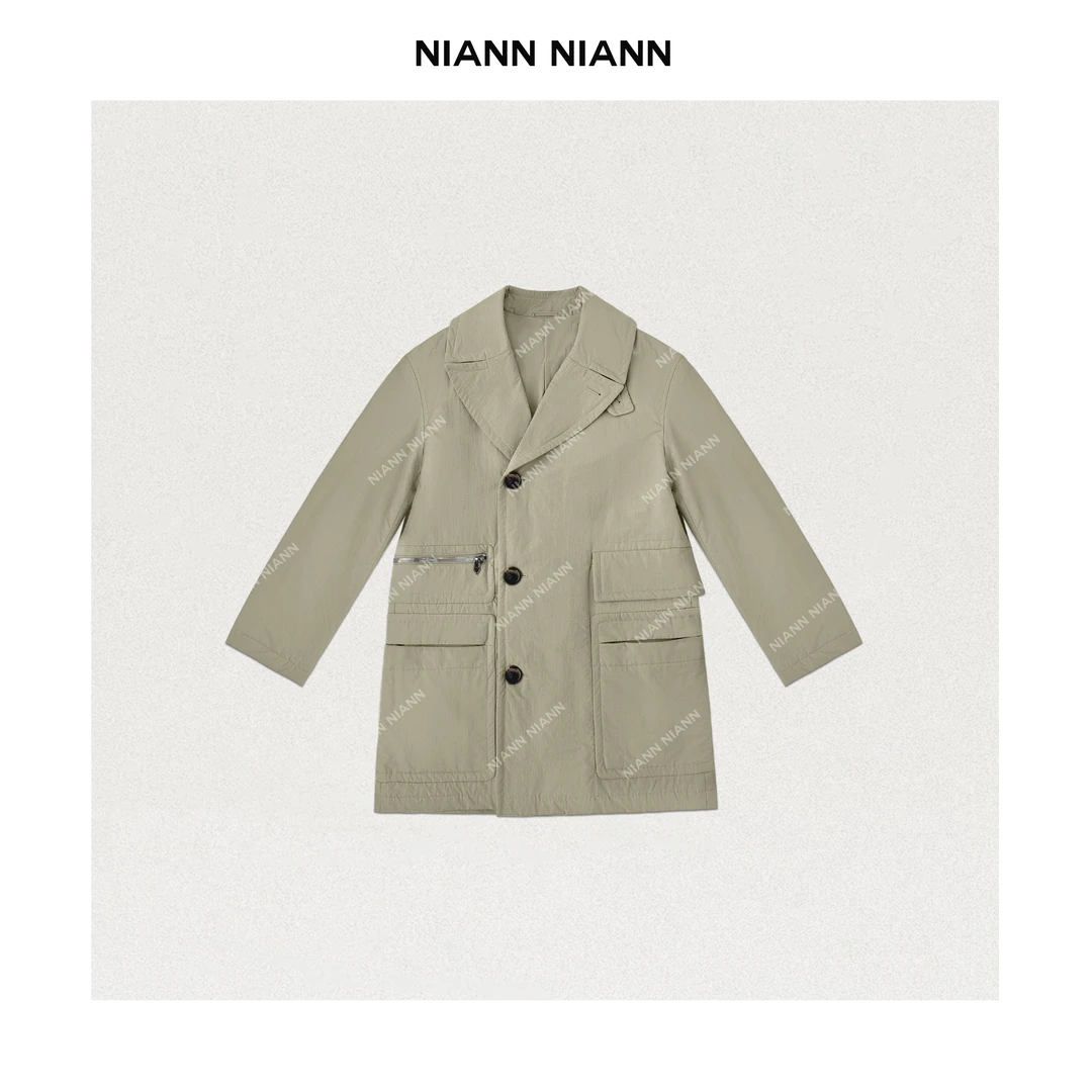 NiannNiann 女装秋冬街头通勤宽松夹棉风衣外套13403