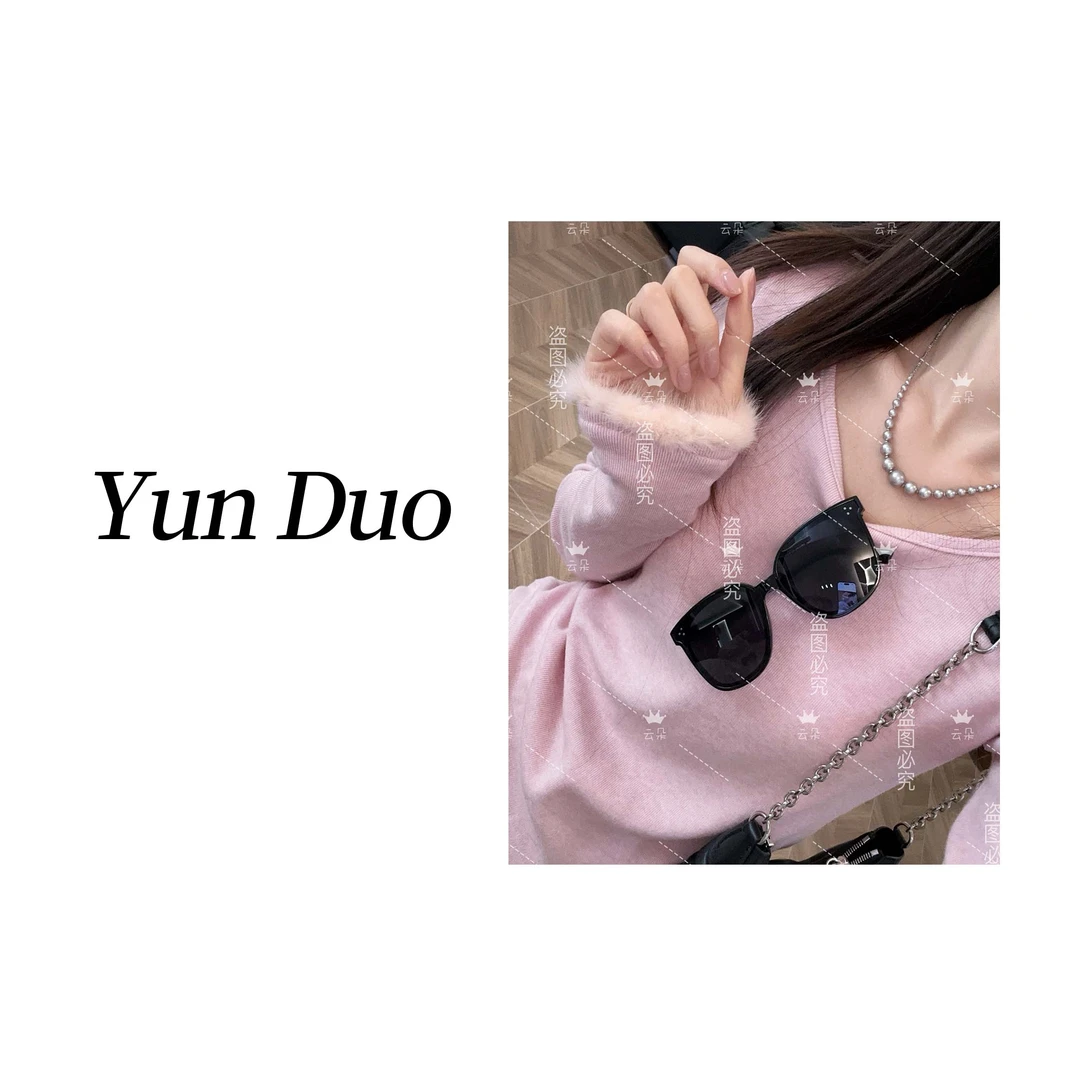 云朵定制【月光】温柔纯欲方领毛毛针织衫打底衫IG07