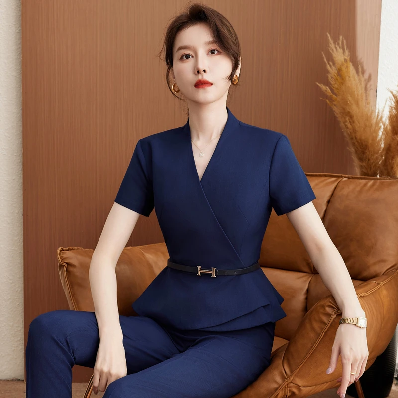 夏季西装套装女薄款职业装气质女神范高端美容院珠宝店金店工作服