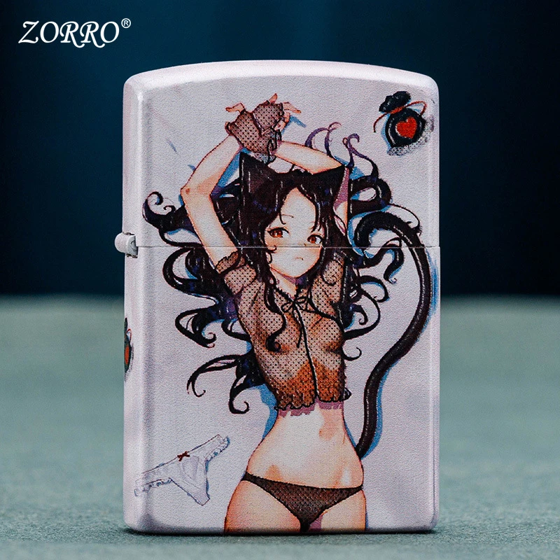 Z佐罗原装煤油打火机国潮风女可爱创意白色个性生日送礼国风网红