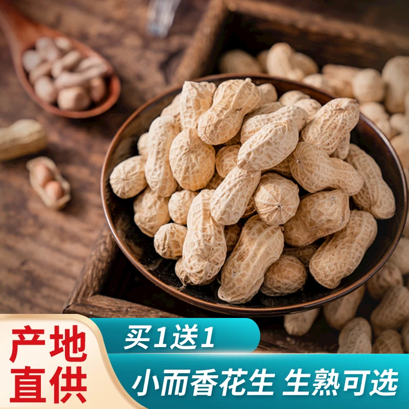 三龙源内蒙古原产地新货优质花生生熟花生小而颗粒香花生香脆炒熟