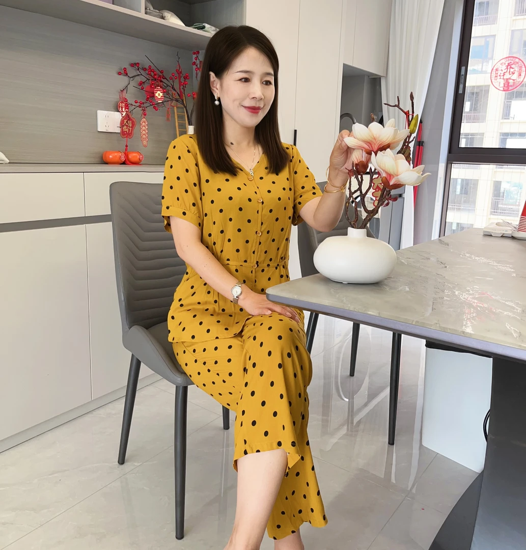 2025（带口袋版）棉绸套头可外穿家居女套装睡衣时尚收腰显瘦休闲款