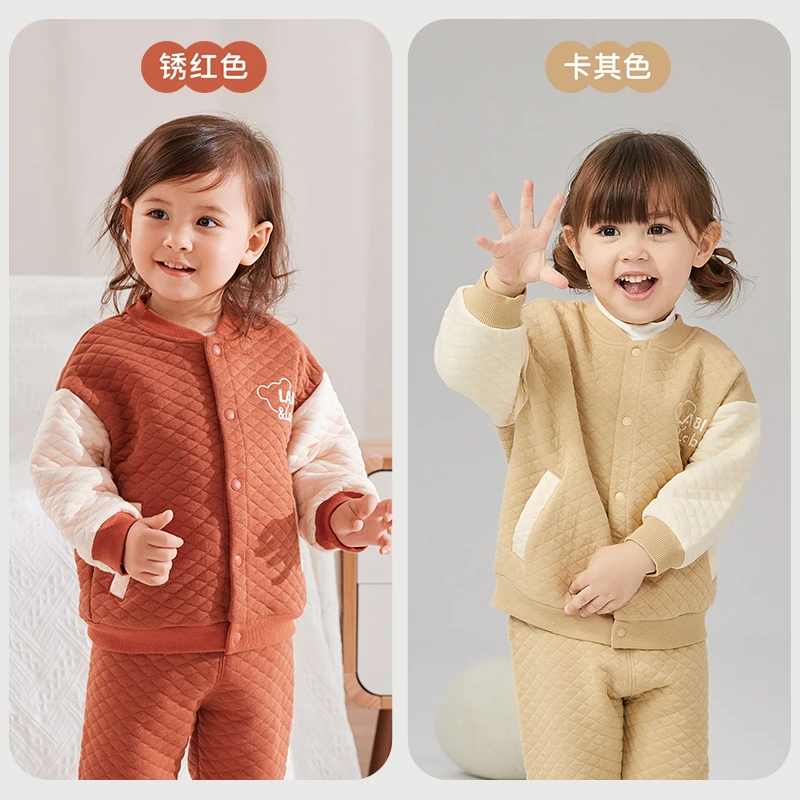 LABI BABY/拉比萌力全开外套外穿保暖秋冬夹丝薄棉婴儿宝宝新款